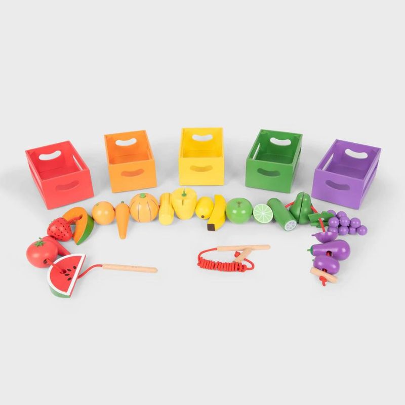 TickiT Wooden Sorting Fruits & Vegetable Crates